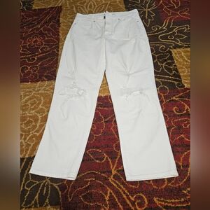 Womens Size 10 White Old Navy Sky Hi Straight Jeans